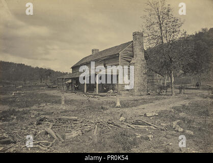 John Ross House, Ringold, Georgia; George N. Barnard, americano, 1819 - 1902, New York, Stati Uniti; negativa circa 1865 Foto Stock