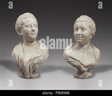 I busti di due sorelle: Busto di Mme. Brigitte François Elisabeth de Lansir, née Garnier d'Isle; Busto di Mme. Adélaïde Julie Foto Stock