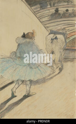 Al Circus: inserendo l'anello; Henri de Toulouse-Lautrec, francese, 1864 - 1901, Francia; 1899; nero e colored chalks; 31 Foto Stock