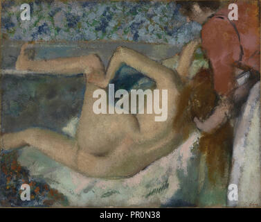 Dopo il bagno; Edgar Degas, francese, 1834 - 1917, circa 1895; Olio su tela; 65,7 × 82,2 cm, 25 7,8 × 32 3,8 A Foto Stock