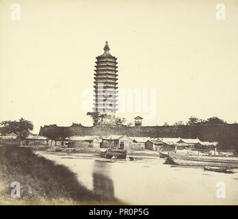 Pagoda Tungchow; Felice Beato, 1832 - 1909, Henry Hering, 1814 - 1893, Cina; 23 Settembre 1860 Foto Stock