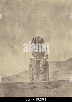 Il Colosso di Memnon; Giovanni Beasly Greene, americano, nato in Francia, 1832 - 1856, stampa: probabilmente Francia; 1854; carta salata Foto Stock