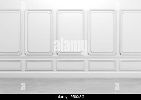 3D render del classico bianco interno Foto Stock