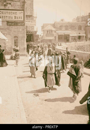 Gerusalemme (El-Kouds), approccio alla città David Street. 1900, Gerusalemme, Israele Foto Stock