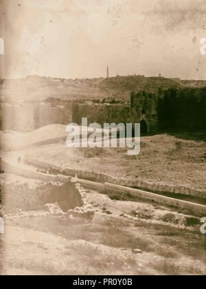 Porta di Damasco e dintorni di Erode e di gate Olivet da Gordon's calvario. 1900, Gerusalemme, Israele Foto Stock