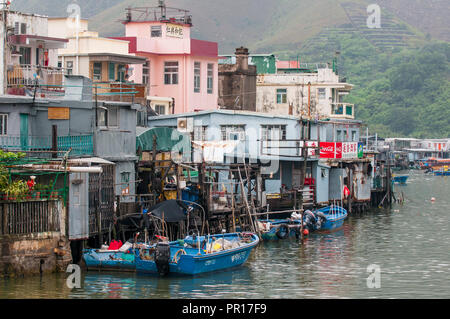 Palafitte in Tai O villaggio, l'Isola di Lantau, Hong Kong, Cina, Asia Foto Stock