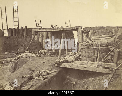 Angolo di North Fort Taku al quale i francesi entrarono; Felice Beato, 1832 - 1909, Tianjin, Cina; 21 agosto Foto Stock