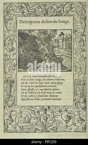 Descripcion du lieu du songe, La Metamorphose d'Ovide figvree, Ovidio, 43 A.C.-17 o 18 D.C., Salomon, Bernard, ca. 1506-ca. 1561 Foto Stock