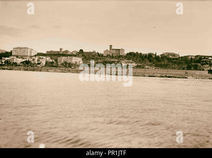 Università americana. Beirut (A.U.B.). Panorama dal mare. 1920, Libano, Beirut Foto Stock