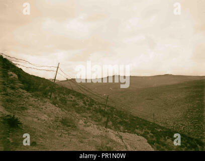 Tell el-Ful battlefield trincee, a est di Olivet. 1917, Gerusalemme, Israele Foto Stock