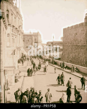 Gerusalemme El-Kouds David Street, la principale arteria della città vecchia colonia americana 1898, Israele Foto Stock