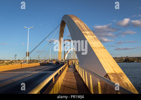 Ponte JK - Brasilia, Distrito Federal, Brasile Foto Stock