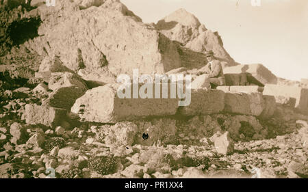 1925, Monte Hermon, anche Jabal al-Shaykh, Montagna del Sheikh o Jabal Haramun, il suo vertice a cavallo della frontiera tra Siria Foto Stock