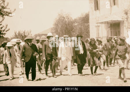 Herbert Samuel a colonia ebrea, luglio 1920, Medio Oriente, Israele e/o la Palestina Foto Stock