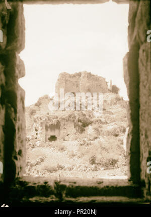 Sahyun Castello. Il mantenere, torre più interna. 1934, Siria, Sahyun Foto Stock