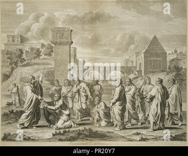 Sacramentum Ordinis, dopo la stampa di dipinti di Nicolas Poussin, Châtillon, Louis de, 1639-1734, Poilly, Nicolas de Foto Stock