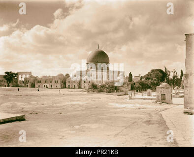 Cupola della roccia. Esterni, vista generale. 1944, Gerusalemme, Israele Foto Stock