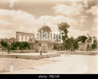 Cupola della roccia. Esterni, più vicino, vista generale. 1944, Gerusalemme, Israele Foto Stock