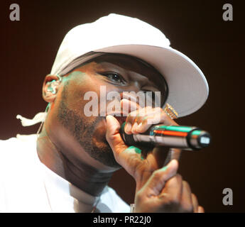 50 Cent (Curtis Jackson) esegue in concerto al Fillmore Miami Beach a Jackie Gleason Theatre a Miami Beach il 15 giugno 2010. Foto Stock