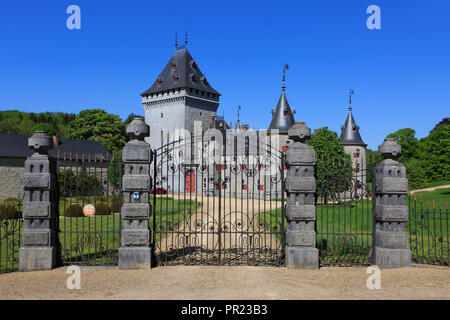 La bellissima medievale castello Jemeppe in Hargimont (provincia di Lussemburgo), Belgio Foto Stock