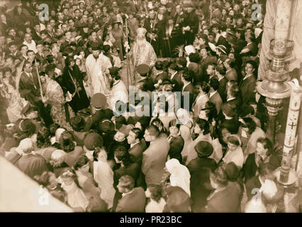 Calendario delle cerimonie religiose in Ger. [Cioè Gerusalemme] il periodo pasquale, 1941. Siro-ortodossa Domenica delle Palme processione Foto Stock