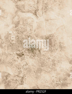 Copia della carta in rilievo Gerusalemme e dintorni. Foto aerea-mosaico di diverse fotografie aeree di Gerusalemme. 1923, Israele Foto Stock