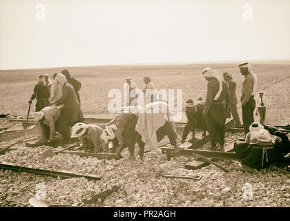 Le riparazioni su Lydda-Jerusalem railroad, Sett. 5, '38, Israele, Lod Foto Stock