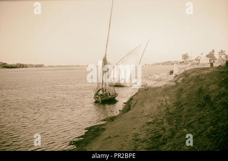 Il Sudan. Il governo di Khartoum. Scena sulle rive del Nilo Azzurro. 1936, Sudan, Khartoum Foto Stock