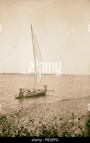 Il Sudan. Il governo di Khartoum. Scena sulle rive del Nilo Azzurro. 1936, Sudan, Khartoum Foto Stock