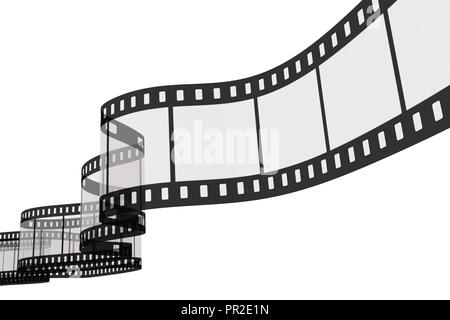 3d la striscia del film su sfondo bianco Foto Stock