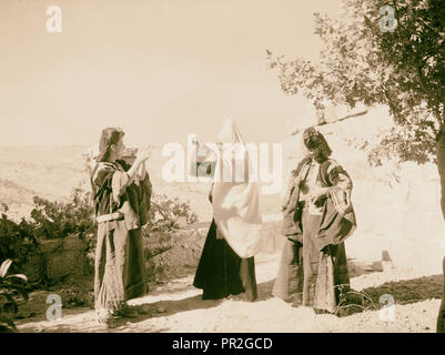 Ruth storia. Betlemme donne danzanti. 'Naomi a nozze". 1940, West Bank, Betlemme, Israele Foto Stock