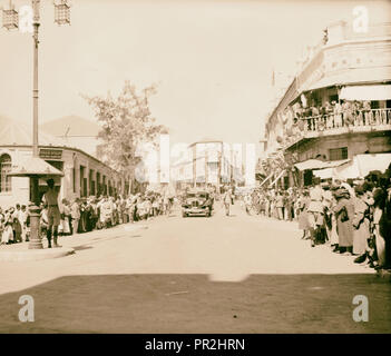 Regina di Abissinia, Sett. 26, 1933 l'automobile con Imperatrice Menen Asfaw (1883-1962), moglie dell'imperatore Haile Selassie Foto Stock