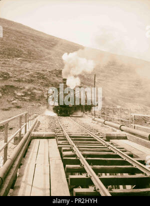 Jaffa a Gerusalemme. Treno a Battir. Tirando verso l'alto salita ripida. La fotografia mostra un Baldwin 2-6-0 locomotore sul Jaffa-Jerusalem Foto Stock