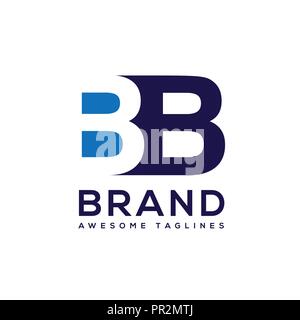 Creative LETTERA BB logo design in bianco e nero degli elementi del logo. UNA SEMPLICE LETTERA BB logo lettera,business corporate LETTERA BB logo design vector Illustrazione Vettoriale