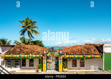 In Olinda, Pernambuco, Brasile - LUG 2018: Silvia Pontual Craft Market Foto Stock