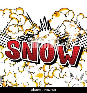 Neve - Vettore illustrata in stile fumetto frase. Illustrazione Vettoriale