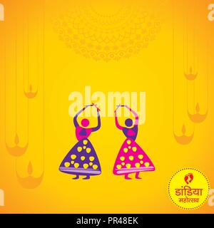 Illustrazione di Navratri e Garba utsav greeting card stock vector Illustrazione Vettoriale