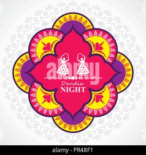 Illustrazione di Navratri e Garba utsav greeting card stock vector Illustrazione Vettoriale