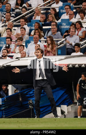 Santiago Bernabeu, Madrid, Spagna. 29Sep, 2018. La Liga Calcio, Real Madrid contro Atletico Madrid; Julen Lopetegui allenatore del Real Madrid Credito: Azione Sport Plus/Alamy Live News Foto Stock