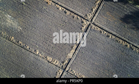 Campo Arato visto dall'aria Foto Stock