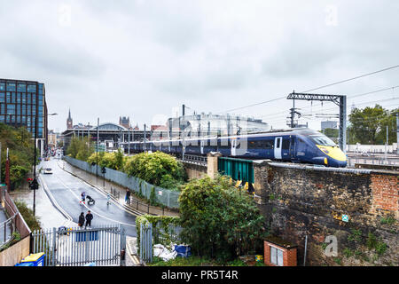 La linea ferroviaria di St Pancras. stazione ferroviaria internazionale di Londra, Regno Unito, 2018 Foto Stock