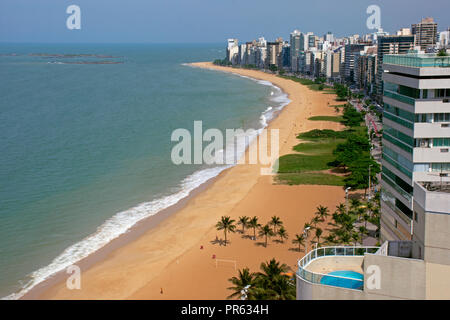 Vista aerea di Praia de Itapoan, Vila Velha, Espirito Santo, Brasile Foto Stock