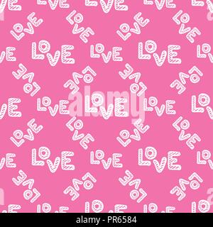 Amore seamless pattern. Happy Valentines Day greeting card. Illustrazione Vettoriale