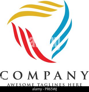 Abstract triangolo di turbolenza infinite technology business corporate vector logo design modello. Illustrazione Vettoriale