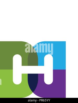 Lettera DH il logo colorato, lettera D e H di sovrapposizione del logo di stile, moderno lettera logo HD, dh lettera Illustrazione Vettoriale