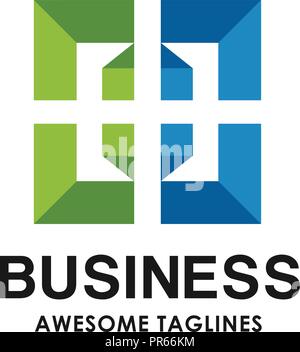 Square cornice decorativa colore corporate identity design elemento quadrato astratto logo a colori Illustrazione Vettoriale