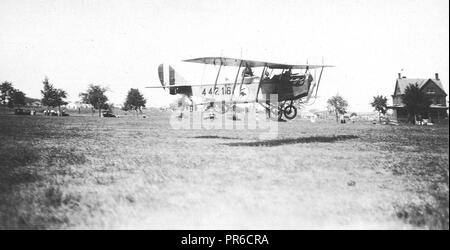 Aeroplano lasciando Ft. Des Moines, Iowa, Agosto 29, 1918 Foto Stock