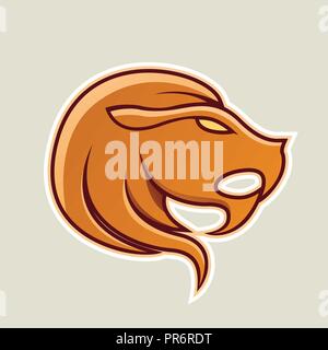 Illustrazione Vettoriale di Orange Lion o icona di Leo isolato su uno sfondo bianco Illustrazione Vettoriale