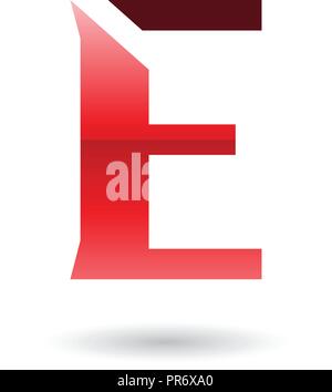 Illustrazione Vettoriale di Rosso Lettera a fette e isolato su uno sfondo bianco Illustrazione Vettoriale