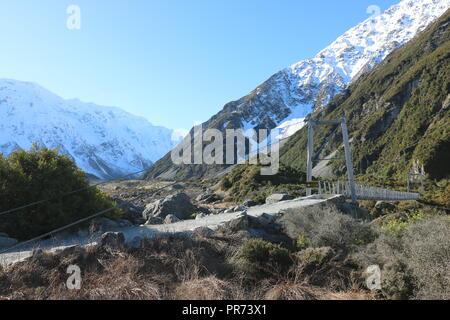 Parco nazionale di Mount Cook ed escursionismo il Hooker Valley via, Foto Stock